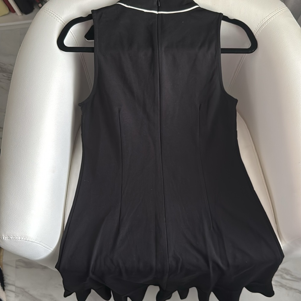 NWOT Eliza J Bow Neck Sleeveless Dress Women’s S. Black with white neck … - Picture 6 of 7
